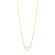 14k Yellow Gold Pearl Solitaire Necklace
