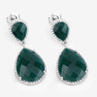 19.42 Carat Dyed Emerald and White Topaz .925 Sterling Silver Earrings