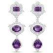 6.97 Carat Genuine Amethyst and White Topaz .925 Sterling Silver Earrings