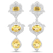 6.63 Carat Genuine Citrine and White Topaz .925 Sterling Silver Earrings