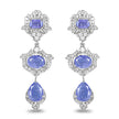 7.73 Carat Genuine Tanzanite and White Topaz .925 Sterling Silver Earrings