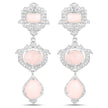 6.97 Carat Genuine Pink Opal and White Topaz .925 Sterling Silver Earrings