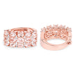 14K Rose Gold Plated 5.94 Carat Genuine Morganite and White Diamond .925 Sterling Silver Earrings