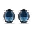 0.68 Carat Genuine Blue Sapphire 10K White Gold Earrings