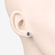 0.68 Carat Genuine Blue Sapphire 10K White Gold Earrings