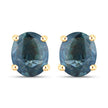 0.68 Carat Genuine Blue Sapphire 10K Yellow Gold Earrings