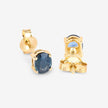 0.68 Carat Genuine Blue Sapphire 10K Yellow Gold Earrings