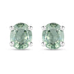 0.68 Carat Genuine Green Sapphire .925 Sterling Silver Earrings