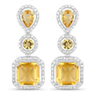 7.580 Carat Genuine Citrine .925 Sterling Silver Earrings