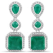 7.85 Carat Dyed Emerald .925 Sterling Silver Earrings