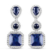 11.62 Carat Dyed Sapphire .925 Sterling Silver Earrings