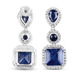 11.62 Carat Dyed Sapphire .925 Sterling Silver Earrings