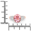 3.11 Carat Genuine Pink Tourmaline and White Diamond 14K Rose Gold Ring