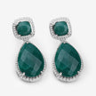 26.00 Carat Dyed Emerald .925 Sterling Silver Earrings