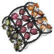 8.38 Carat Genuine Multi Tourmaline .925 Sterling Silver Ring