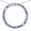 3.00 Carat Genuine Tanzanite .925 Sterling Silver Pendant