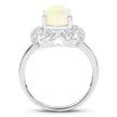 1.73 Carat Genuine Ethiopian Opal & White Topaz .925 Sterling Silver Ring