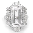 9.77 Carat Genuine Crystal Quartz & White Topaz .925 Sterling Silver Ring