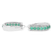 3.42 Carat Genuine Emerald and White Diamond .925 Sterling Silver Earrings