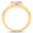 14K Yellow Gold Plated 2.40 Carat Genuine Kunzite .925 Sterling Silver Ring