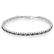 Black Rhodium over .925 Sterling Silver 1.0 Cttw Rose Cut Diamond Double-Link 7