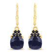 6.20 Carat Dyed Sapphire and Blue Sapphire .925 Sterling Silver Earrings