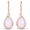 18K Rose Gold Plated 7.60 Carat Genuine Pink Opal .925 Sterling Silver Earrings