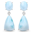 11.54 Carat Genuine Larimar .925 Sterling Silver Earrings