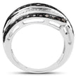 0.80 Carat Genuine Brown Diamond and White Diamond .925 Sterling Silver Ring