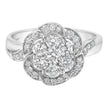 14K White Gold Floral Cluster Diamond Ring (1.0 Cttw, H-I Color, SI2-I1 Clarity) - Size 6