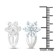 1.54 Carat Genuine Aquamarine and White Topaz .925 Sterling Silver Earrings