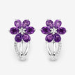 1.90 Carat Genuine Amethyst and White Topaz .925 Sterling Silver Earrings