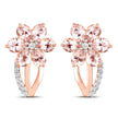 1.66 Carat Genuine Morganite and White Topaz .925 Sterling Silver Earrings
