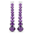 18K White Gold Plated 7.58 Carat Genuine Amethyst and White Topaz .925 Sterling Silver Earrings