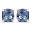 4.20cttw Royal Blue Mystic Quartz .925 Sterling Silver Earrings