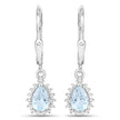 2.00 Carat Genuine Blue Topaz and White Topaz .925 Sterling Silver Jewelry Set