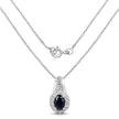 0.98 Carat Genuine Blue Sapphire and White Topaz .925 Sterling Silver Pendant