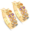 0.76 Carat Genuine Multi Stones .925 Sterling Silver Earrings