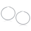 14k White Gold Polished Hoop Earrings (40 mm)