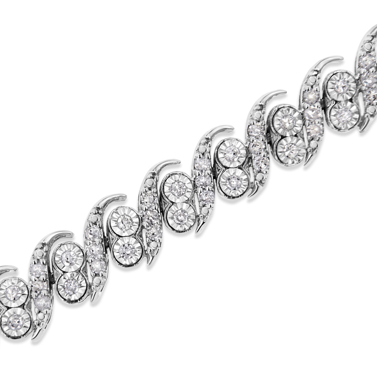 .925 Sterling Silver 2.0 Cttw Round-Cut Diamond 