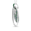 .925 Sterling Silver Green Enamel Pendant with 1/2 Cttw Diamond, Sapphire, and Tsavorite Openwork Statement 18