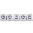 2.40 Carat Genuine Tanzanite .925 Sterling Silver Bracelet
