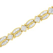 14K Yellow Gold 8 1/5 Cttw Baguette and Princess-Cut Diamond Geometric Twist Link Bracelet (G-H Color, VS1-VS2 Clarity) - Size 7