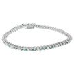 14K White Gold 4 5/8 Cttw Alternating White and Blue Diamond Martini Set Tennis Bracelet (H-I Color, I1-I2 Clarity) - 7