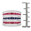 3.36 Carat Genuine Multi Stones .925 Sterling Silver Ring