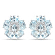 18K White Gold Plated 10.48 Carat Genuine Blue Topaz and White Topaz .925 Sterling Silver Earrings