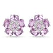 18K White Gold Plated 7.74 Carat Genuine Pink Amethyst and White Topaz .925 Sterling Silver Earrings