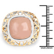 Two Tone Plated 12.80 Carat Genuine Moonstone .925 Sterling Silver Ring