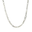3.0mm 14k White Gold Solid Figaro Chain