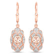 1.04 Carat Genuine Morganite and White Topaz .925 Sterling Silver Earrings